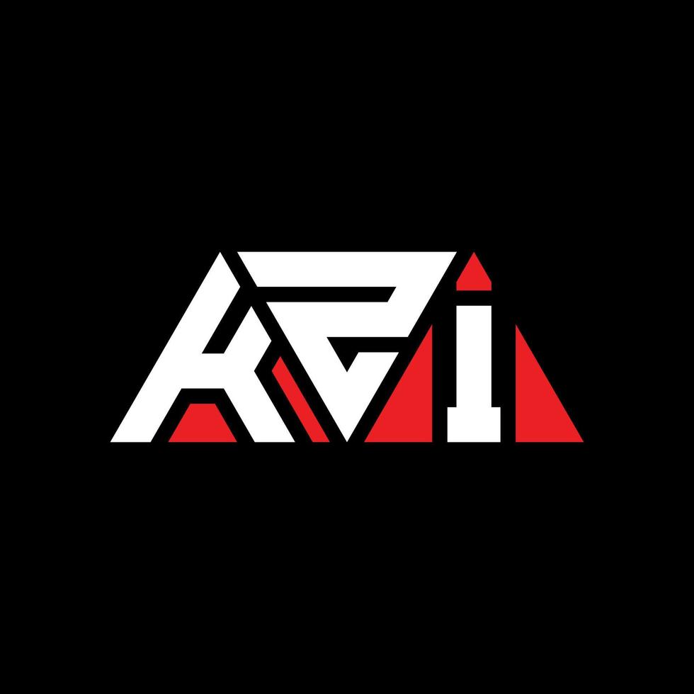 KZI triangle letter logo design with triangle shape. KZI triangle logo design monogram. KZI triangle vector logo template with red color. KZI triangular logo Simple, Elegant, and Luxurious Logo. KZI