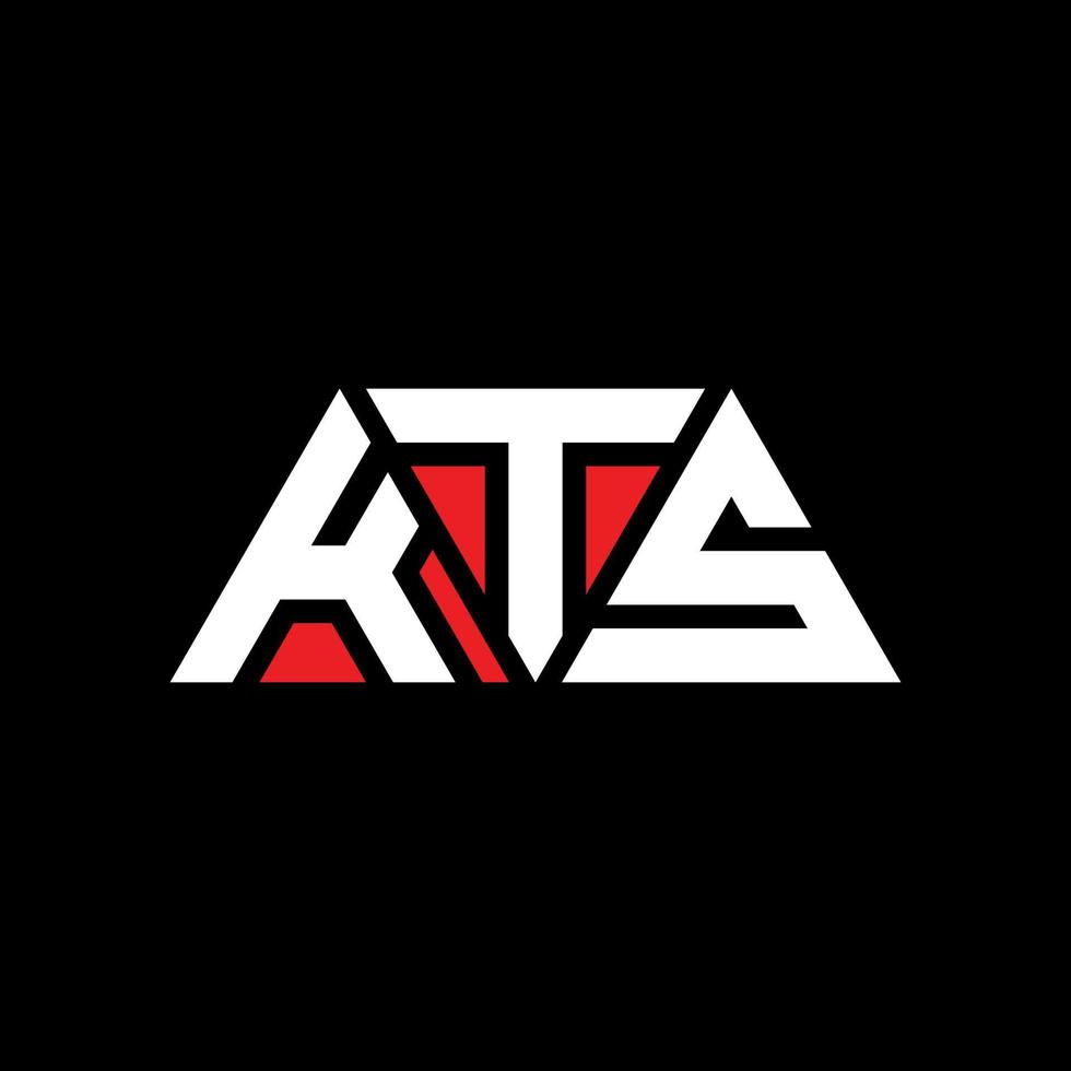 KTS triangle letter logo design with triangle shape. KTS triangle logo design monogram. KTS triangle vector logo template with red color. KTS triangular logo Simple, Elegant, and Luxurious Logo. KTS