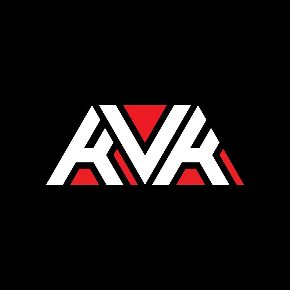 Diseño de logotipo de letra triangular kvk con forma de triángulo. monograma de diseño del logotipo del triángulo kvk. plantilla de logotipo de vector de triángulo kvk con color rojo. logotipo triangular kvk logotipo simple, elegante y lujoso. kvk