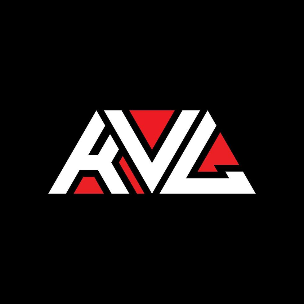 diseño de logotipo de letra triangular kvl con forma de triángulo. monograma de diseño del logotipo del triángulo kvl. plantilla de logotipo de vector de triángulo kvl con color rojo. logotipo triangular kvl logotipo simple, elegante y lujoso. kvl