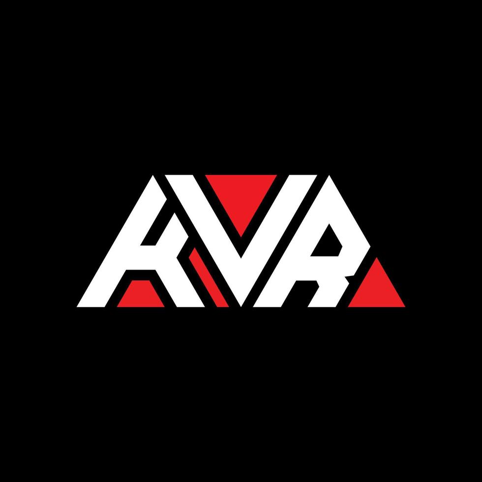 diseño de logotipo de letra triangular kvr con forma de triángulo. monograma de diseño del logotipo del triángulo kvr. plantilla de logotipo de vector de triángulo kvr con color rojo. logo triangular kvr logo simple, elegante y lujoso. kvr