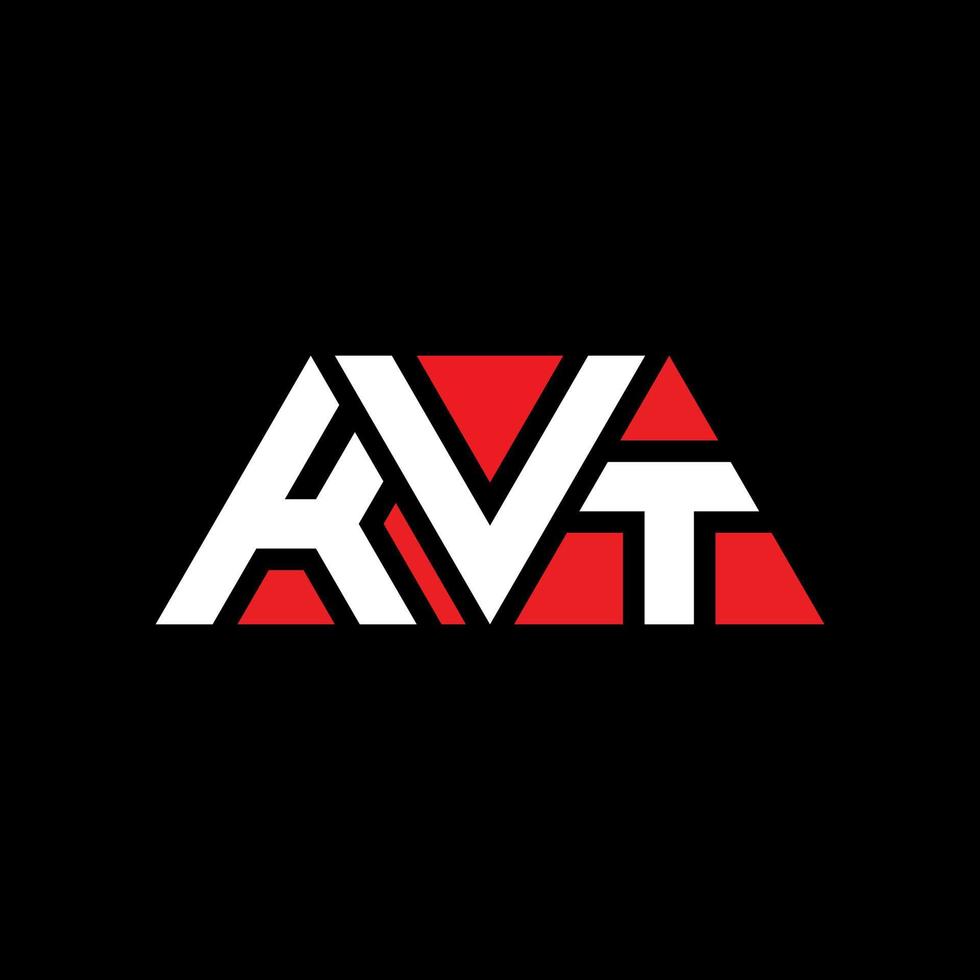 diseño de logotipo de letra triangular kvt con forma de triángulo. monograma de diseño del logotipo del triángulo kvt. plantilla de logotipo de vector de triángulo kvt con color rojo. logotipo triangular kvt logotipo simple, elegante y lujoso. kvt