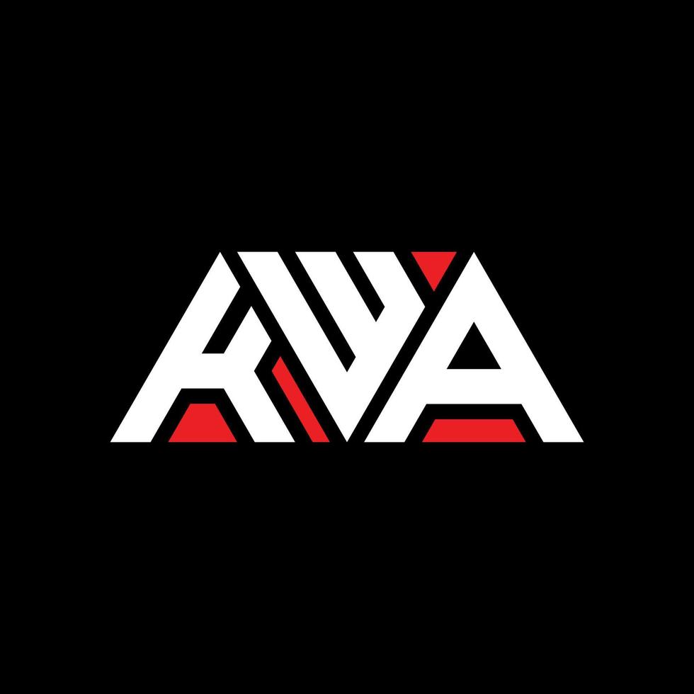 diseño de logotipo de letra triangular kwa con forma de triángulo. monograma de diseño del logotipo del triángulo kwa. plantilla de logotipo de vector de triángulo kwa con color rojo. logotipo triangular kwa logotipo simple, elegante y lujoso. kwa