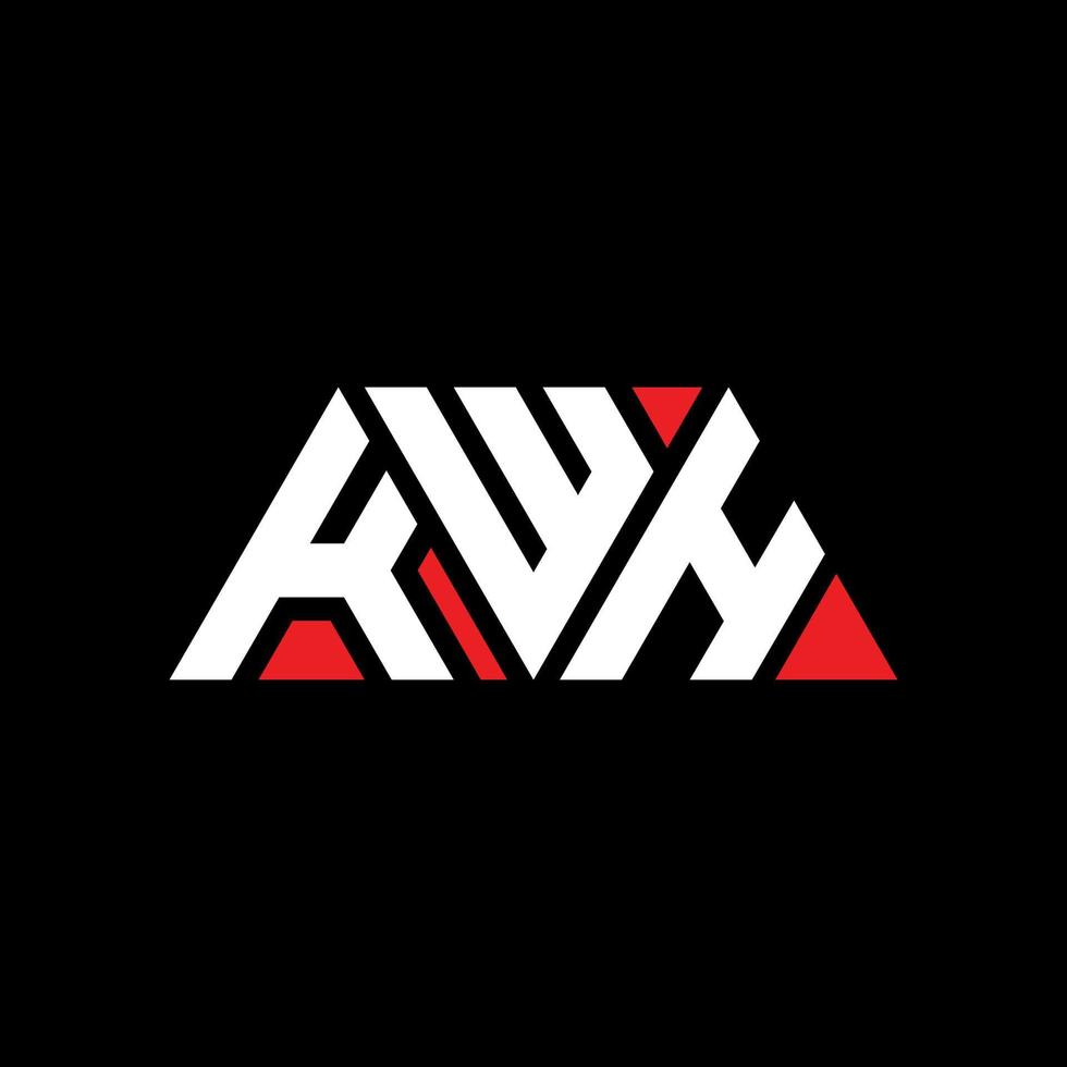 KWH triangle letter logo design with triangle shape. KWH triangle logo design monogram. KWH triangle vector logo template with red color. KWH triangular logo Simple, Elegant, and Luxurious Logo. KWH