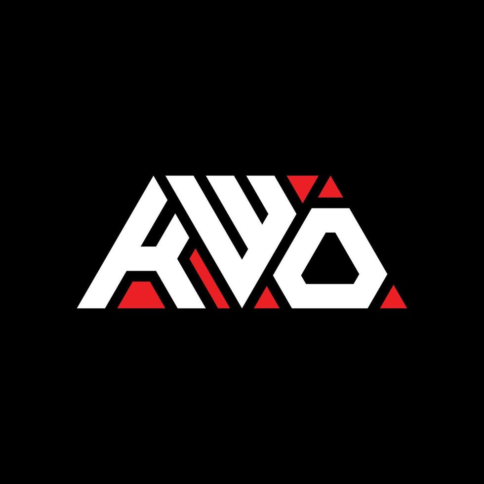 diseño de logotipo de letra triangular kwo con forma de triángulo. monograma de diseño del logotipo del triángulo kwo. plantilla de logotipo de vector de triángulo kwo con color rojo. logo triangular kwo logo simple, elegante y lujoso. kwo