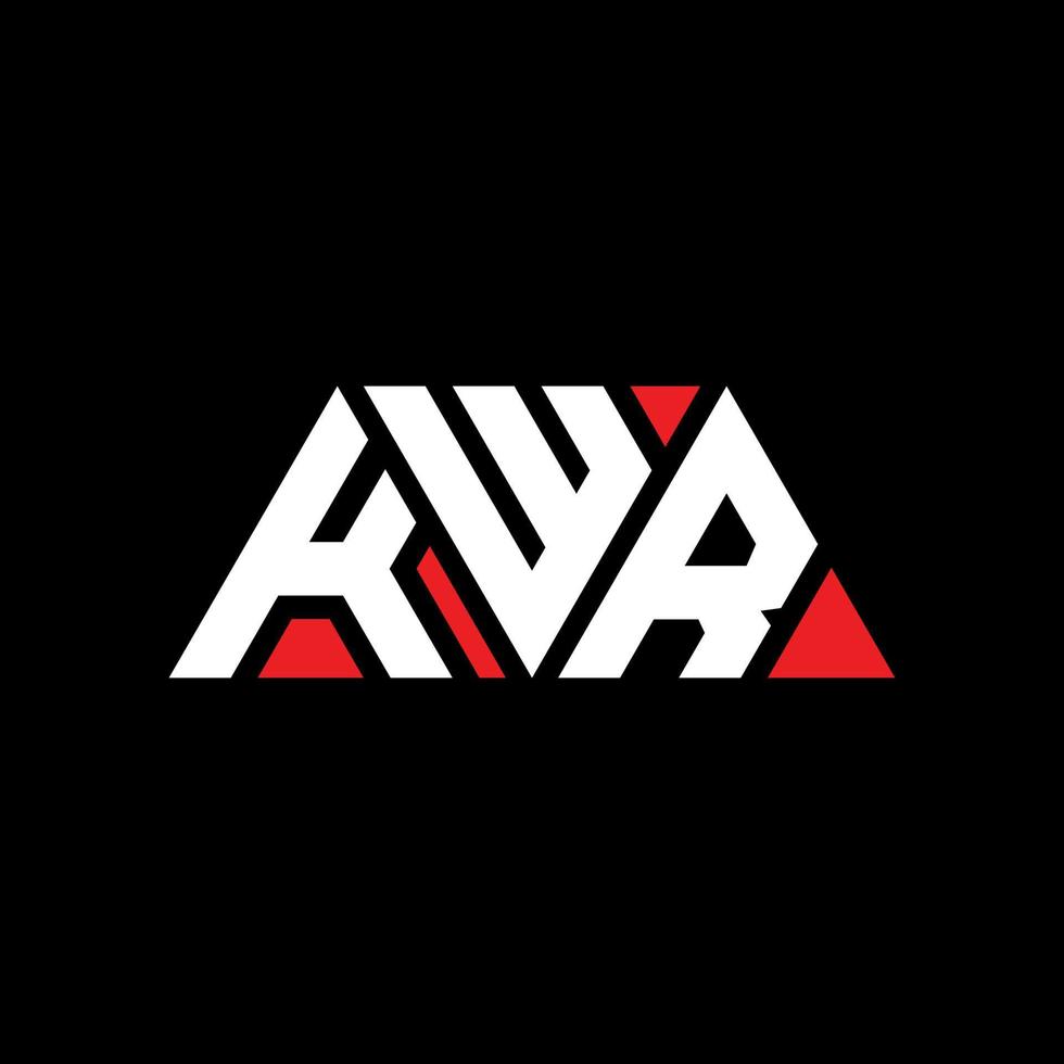 KWR triangle letter logo design with triangle shape. KWR triangle logo design monogram. KWR triangle vector logo template with red color. KWR triangular logo Simple, Elegant, and Luxurious Logo. KWR