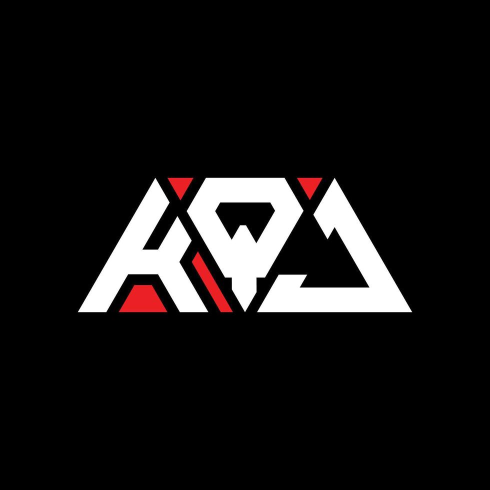 KQJ triangle letter logo design with triangle shape. KQJ triangle logo design monogram. KQJ triangle vector logo template with red color. KQJ triangular logo Simple, Elegant, and Luxurious Logo. KQJ