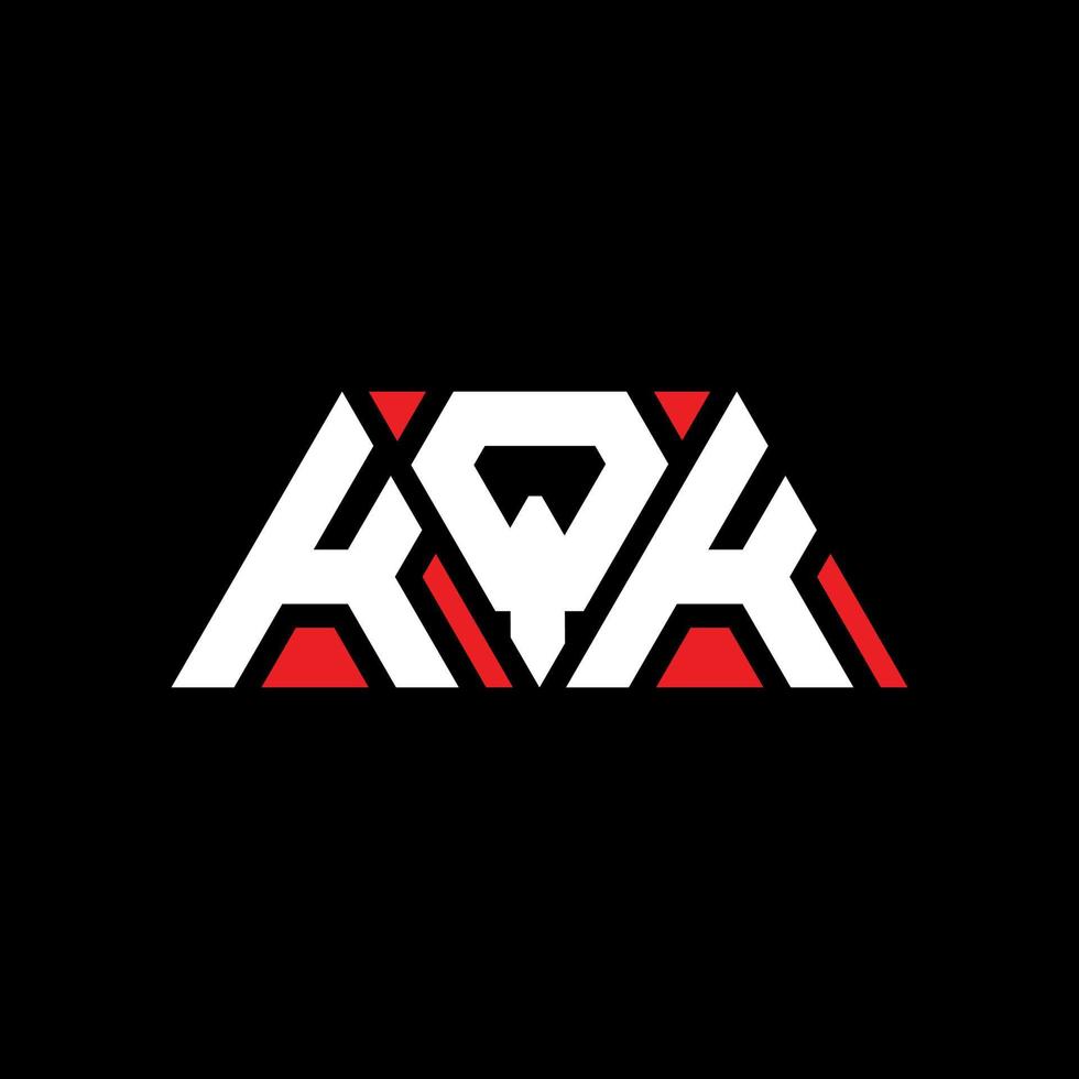 KQK triangle letter logo design with triangle shape. KQK triangle logo design monogram. KQK triangle vector logo template with red color. KQK triangular logo Simple, Elegant, and Luxurious Logo. KQK