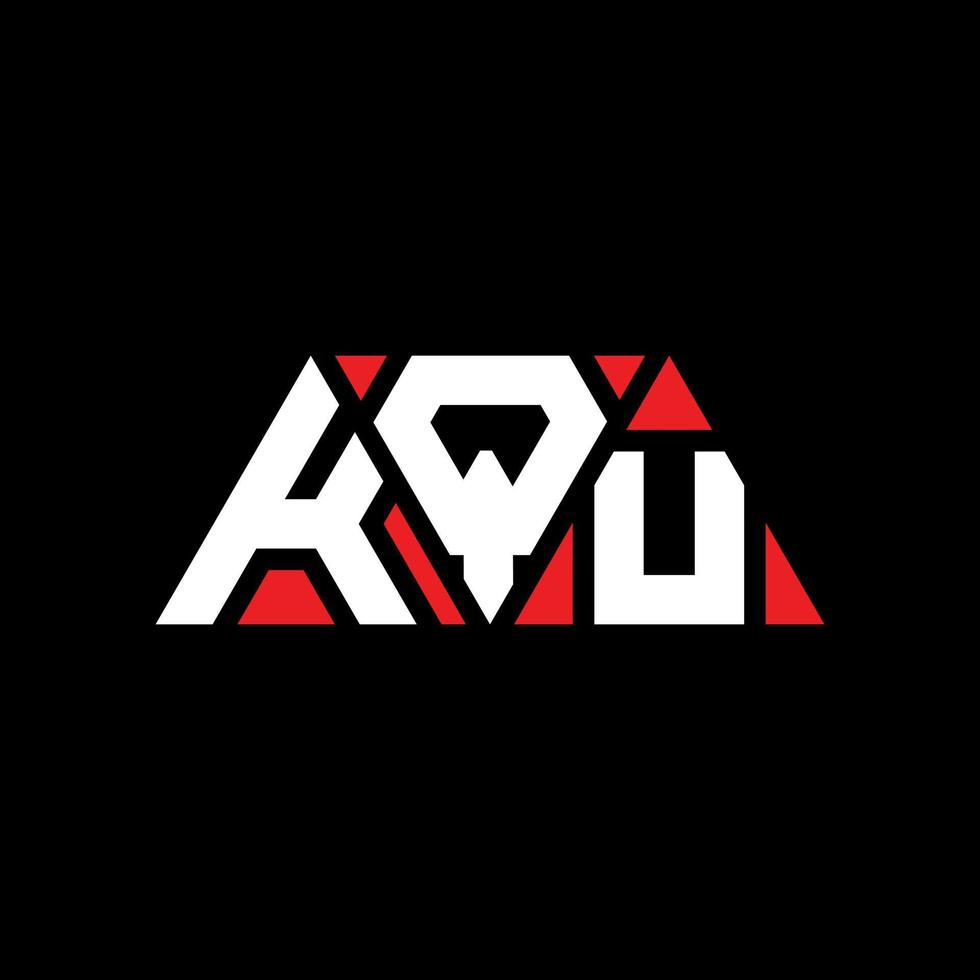 KQU triangle letter logo design with triangle shape. KQU triangle logo design monogram. KQU triangle vector logo template with red color. KQU triangular logo Simple, Elegant, and Luxurious Logo. KQU
