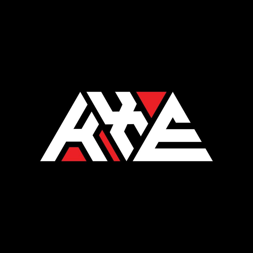 diseño de logotipo de letra triangular kxe con forma de triángulo. monograma de diseño del logotipo del triángulo kxe. plantilla de logotipo de vector de triángulo kxe con color rojo. logo triangular kxe logo simple, elegante y lujoso. kxe
