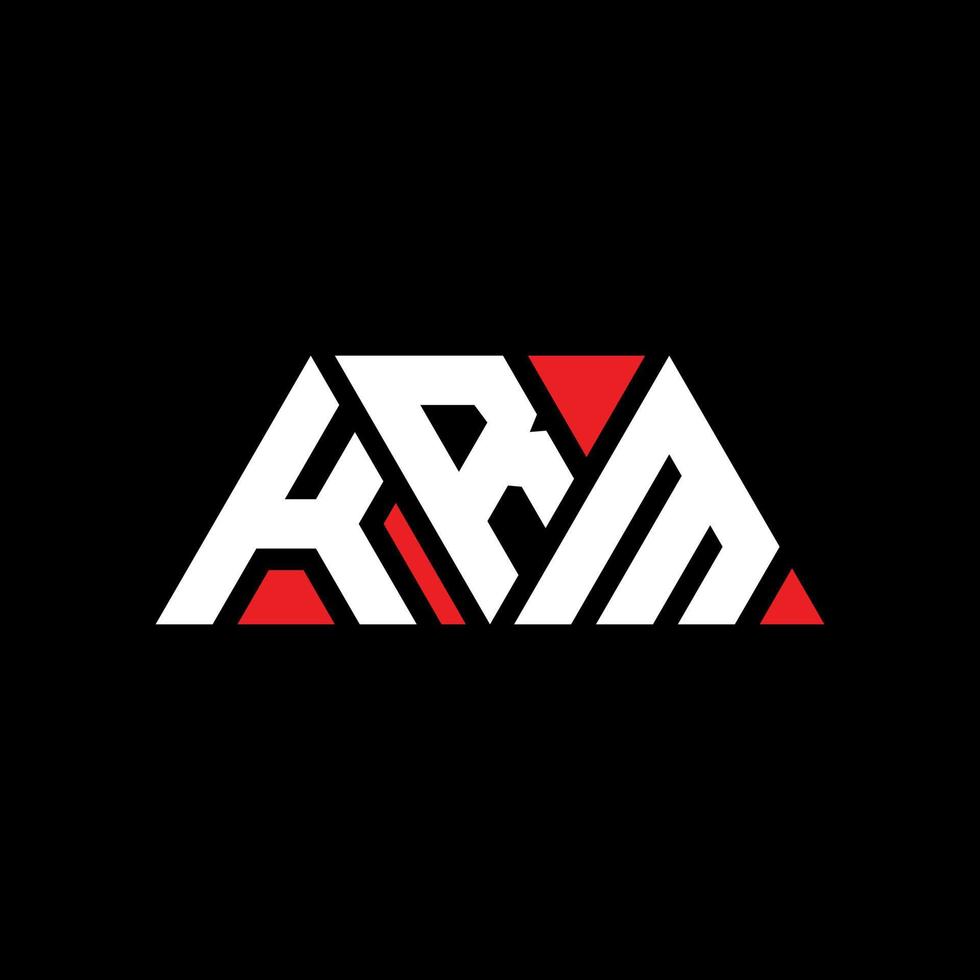 diseño de logotipo de letra triangular krm con forma de triángulo. monograma de diseño del logotipo del triángulo krm. plantilla de logotipo de vector de triángulo krm con color rojo. logotipo triangular krm logotipo simple, elegante y lujoso. krm