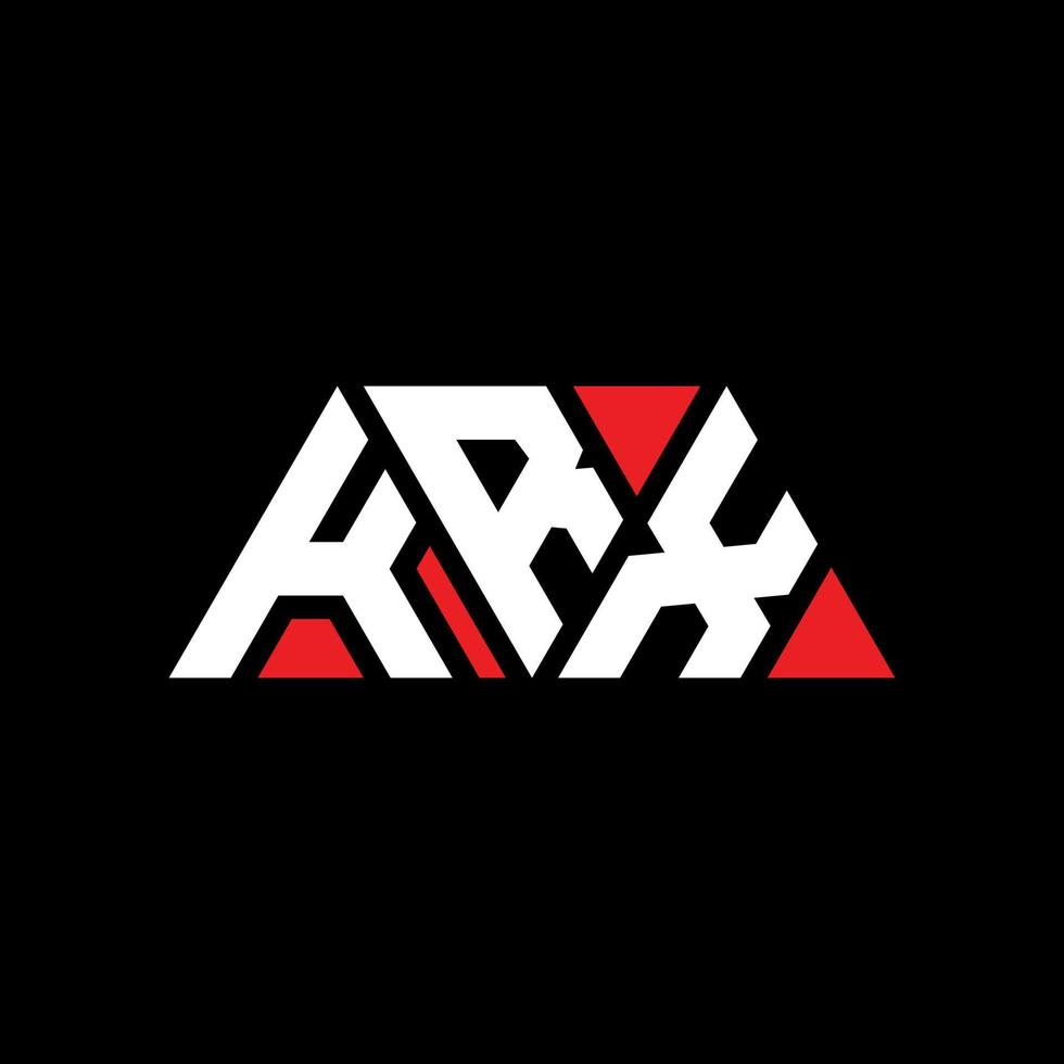KRX triangle letter logo design with triangle shape. KRX triangle logo design monogram. KRX triangle vector logo template with red color. KRX triangular logo Simple, Elegant, and Luxurious Logo. KRX