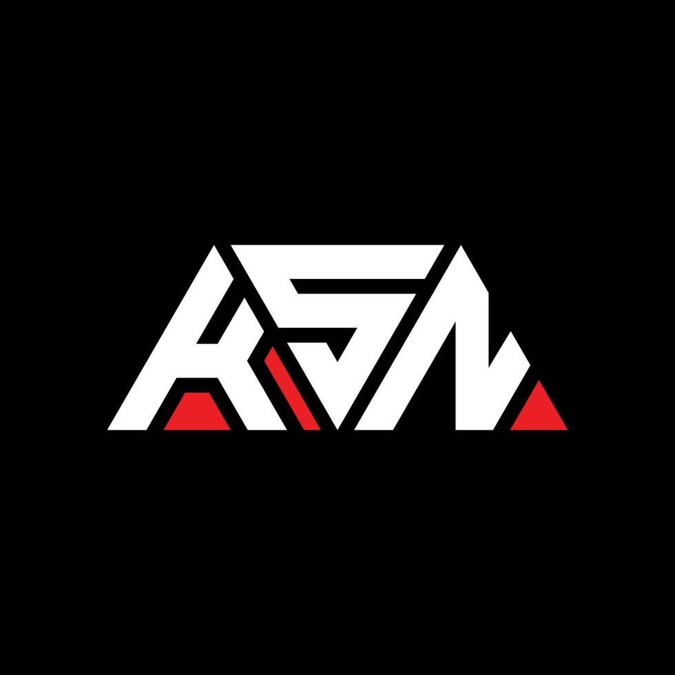 KSN triangle letter logo design with triangle shape. KSN triangle logo design monogram. KSN triangle vector logo template with red color. KSN triangular logo Simple, Elegant, and Luxurious Logo. KSN