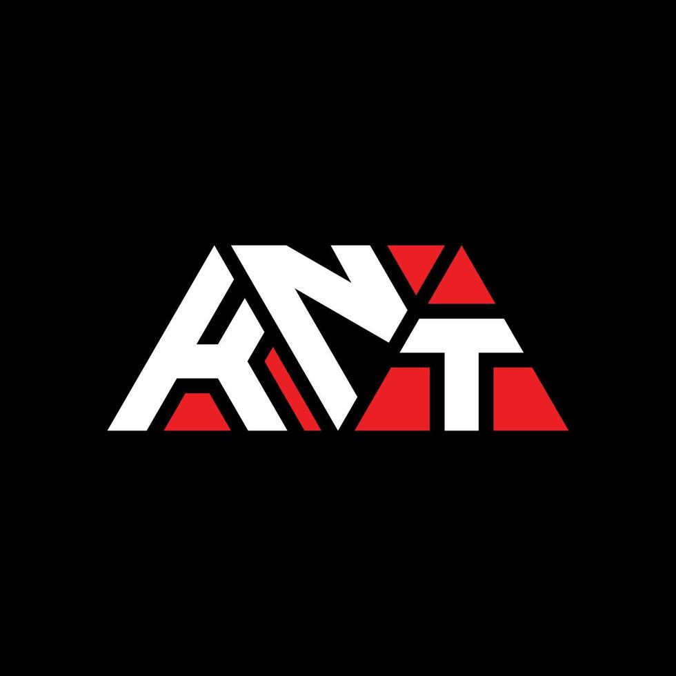 diseño de logotipo de letra triangular knt con forma de triángulo. monograma de diseño de logotipo de triángulo knt. plantilla de logotipo de vector de triángulo knt con color rojo. logotipo triangular knt logotipo simple, elegante y lujoso. nudo