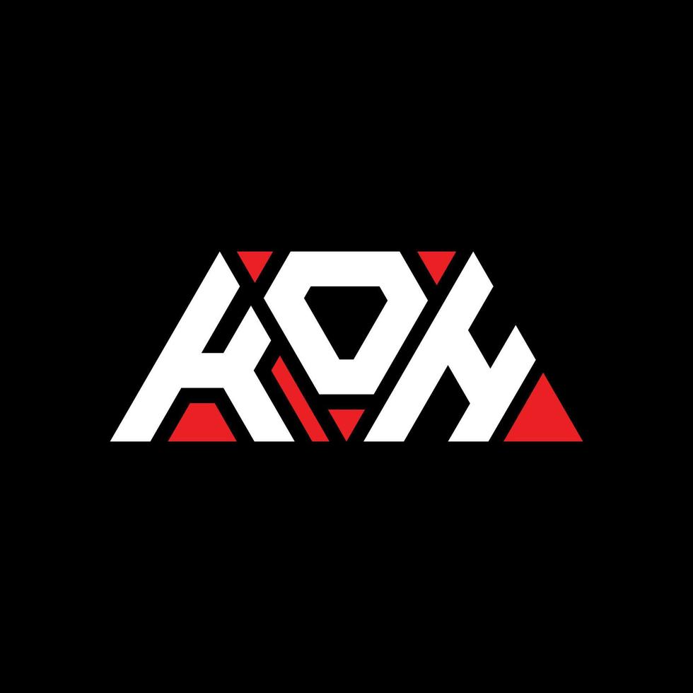 diseño de logotipo de letra triangular koh con forma de triángulo. monograma de diseño del logotipo del triángulo koh. plantilla de logotipo de vector de triángulo koh con color rojo. logotipo triangular koh logotipo simple, elegante y lujoso. ko