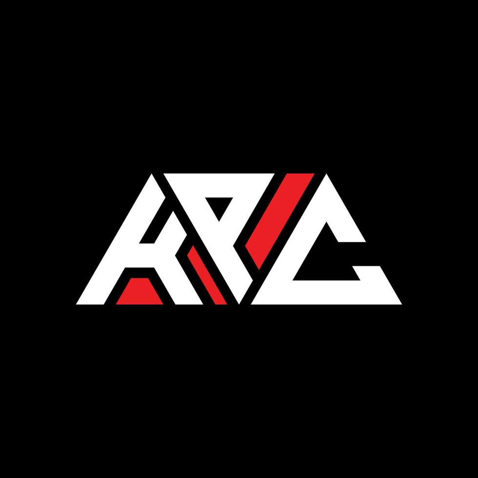 KPC triangle letter logo design with triangle shape. KPC triangle logo design monogram. KPC triangle vector logo template with red color. KPC triangular logo Simple, Elegant, and Luxurious Logo. KPC