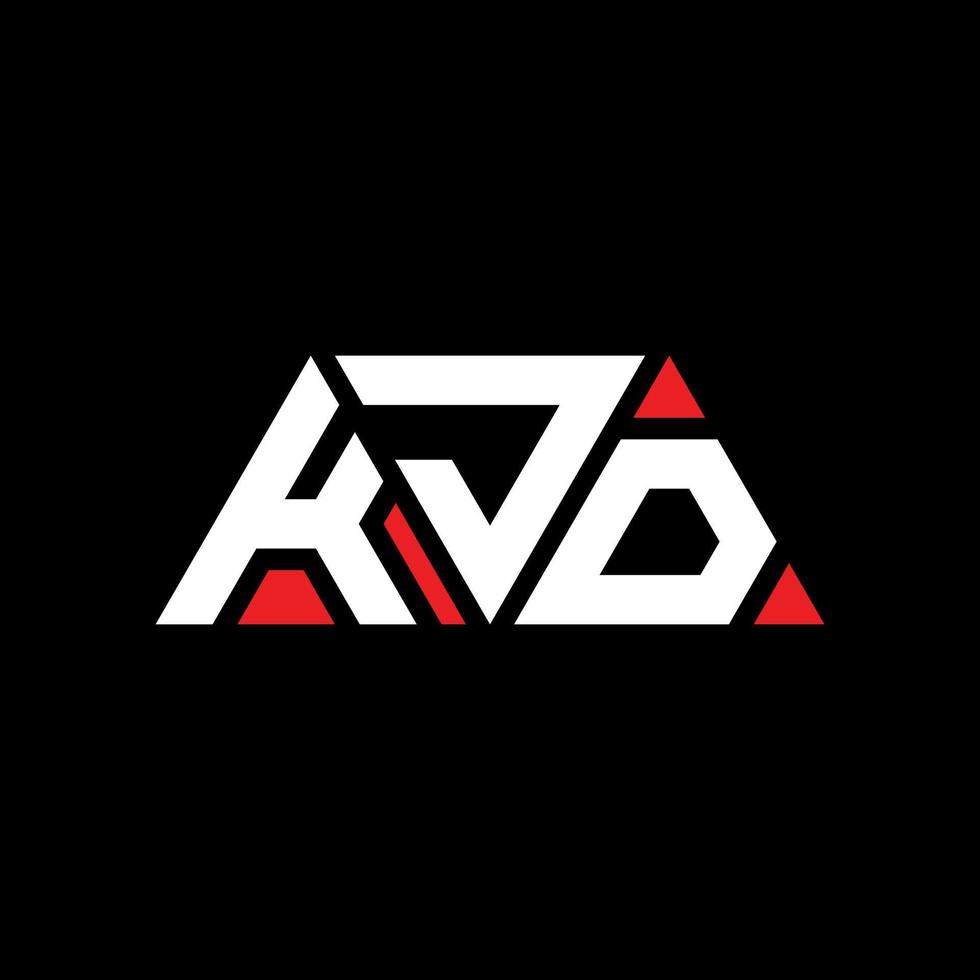 KJD triangle letter logo design with triangle shape. KJD triangle logo design monogram. KJD triangle vector logo template with red color. KJD triangular logo Simple, Elegant, and Luxurious Logo. KJD