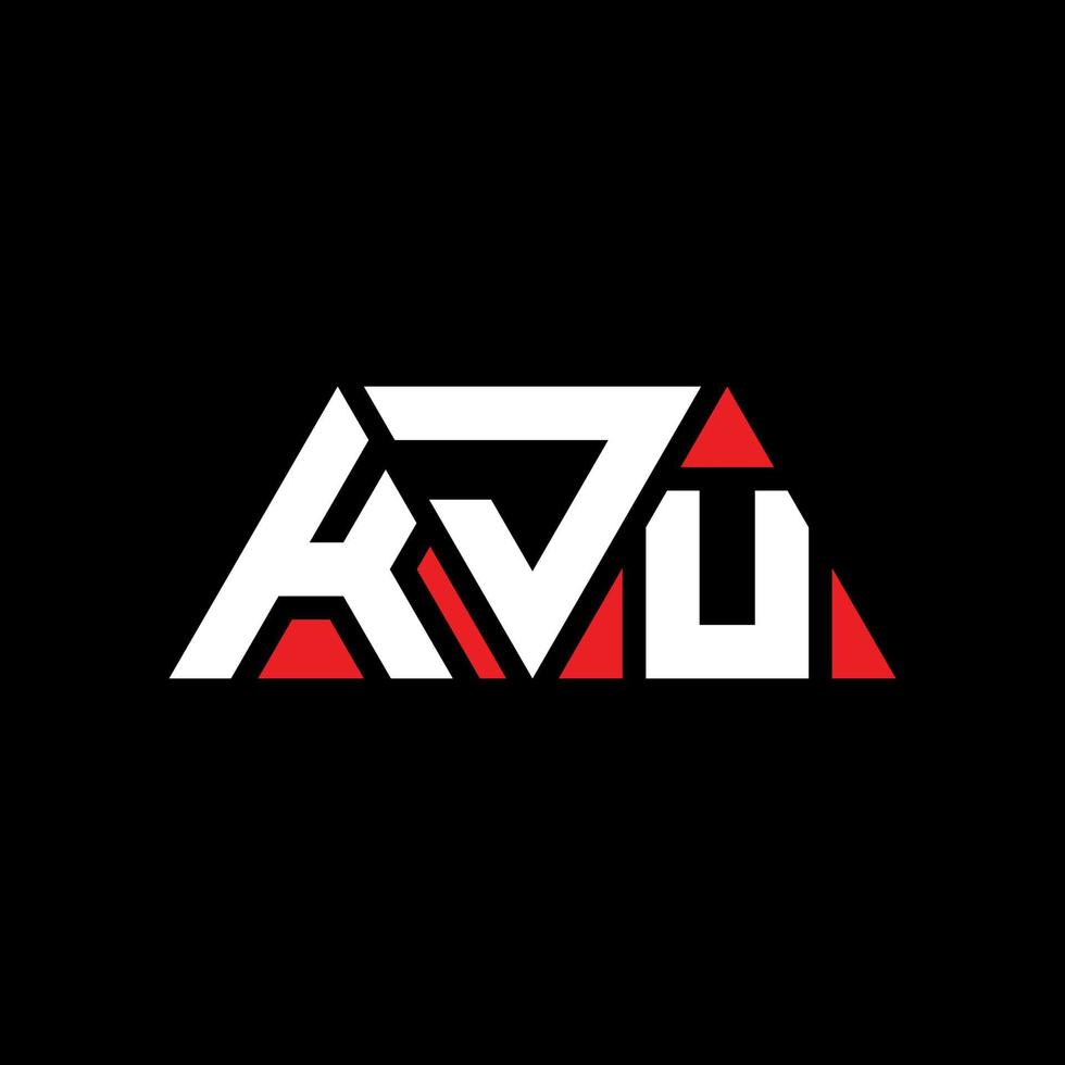 diseño de logotipo de letra triangular kju con forma de triángulo. monograma de diseño del logotipo del triángulo kju. plantilla de logotipo de vector de triángulo kju con color rojo. logotipo triangular kju logotipo simple, elegante y lujoso. kju