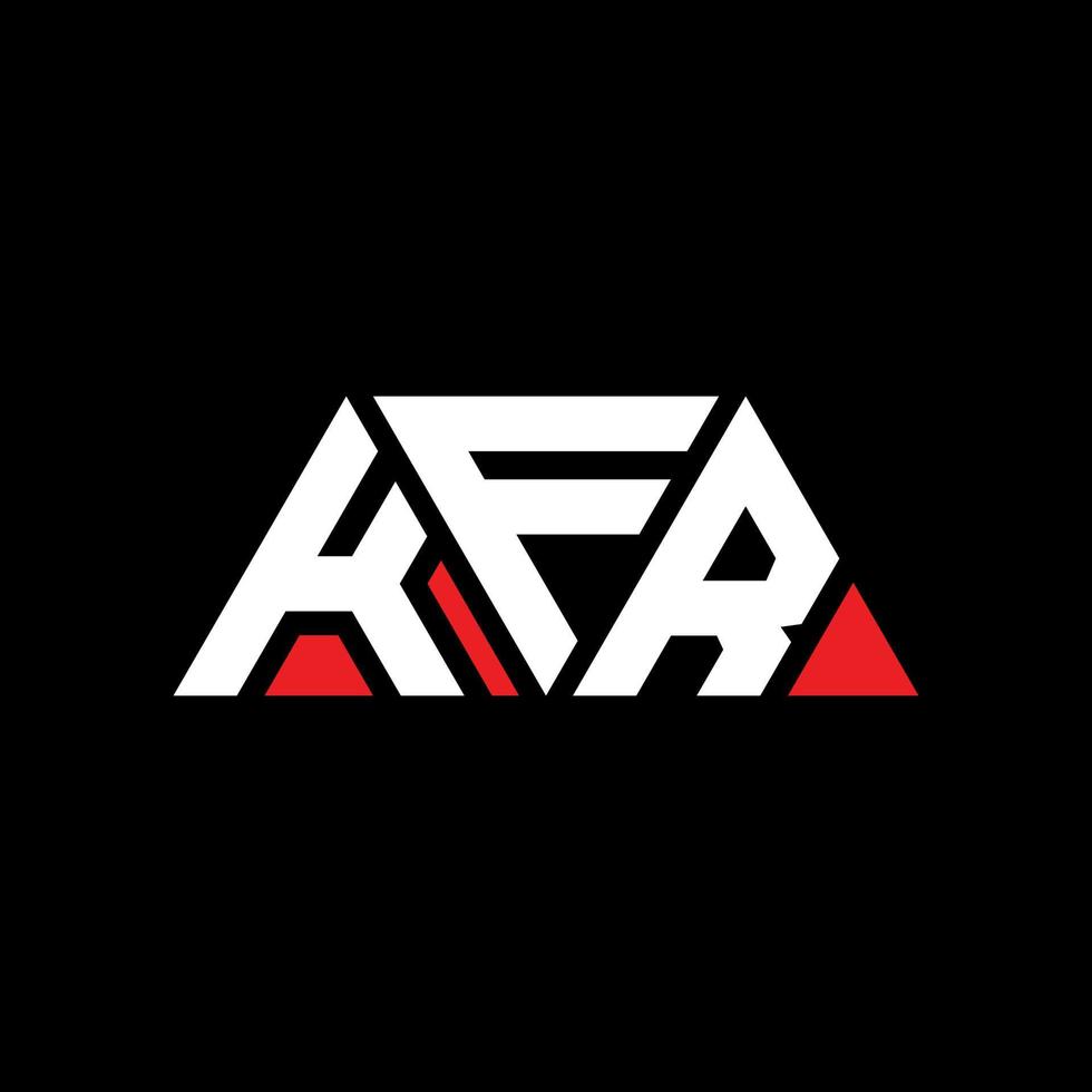 KFR triangle letter logo design with triangle shape. KFR triangle logo design monogram. KFR triangle vector logo template with red color. KFR triangular logo Simple, Elegant, and Luxurious Logo. KFR