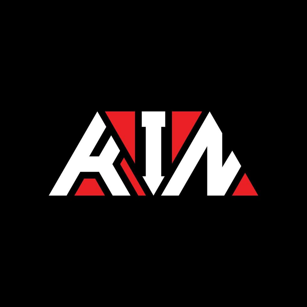 KIN triangle letter logo design with triangle shape. KIN triangle logo design monogram. KIN triangle vector logo template with red color. KIN triangular logo Simple, Elegant, and Luxurious Logo. KIN