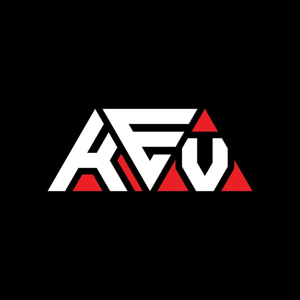 KEV triangle letter logo design with triangle shape. KEV triangle logo design monogram. KEV triangle vector logo template with red color. KEV triangular logo Simple, Elegant, and Luxurious Logo. KEV