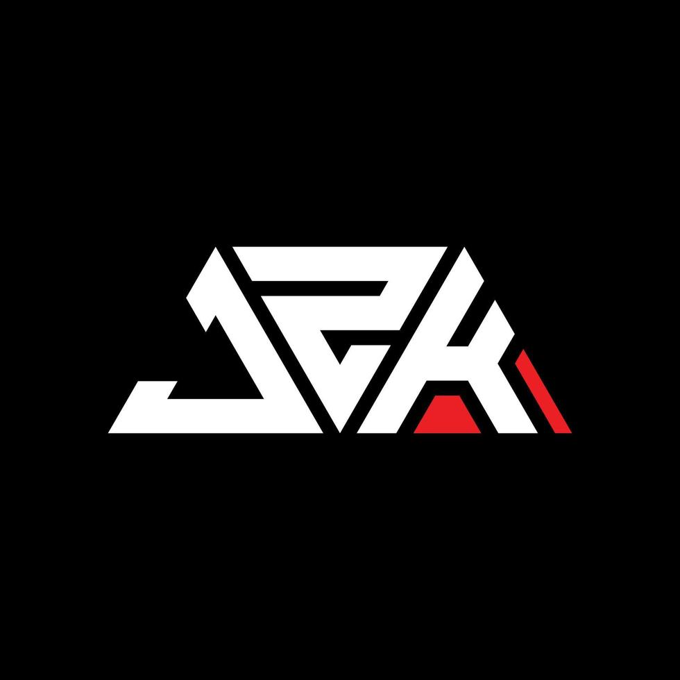 Diseño de logotipo de letra triangular jzk con forma de triángulo. monograma de diseño del logotipo del triángulo jzk. plantilla de logotipo de vector de triángulo jzk con color rojo. logotipo triangular jzk logotipo simple, elegante y lujoso. jzk