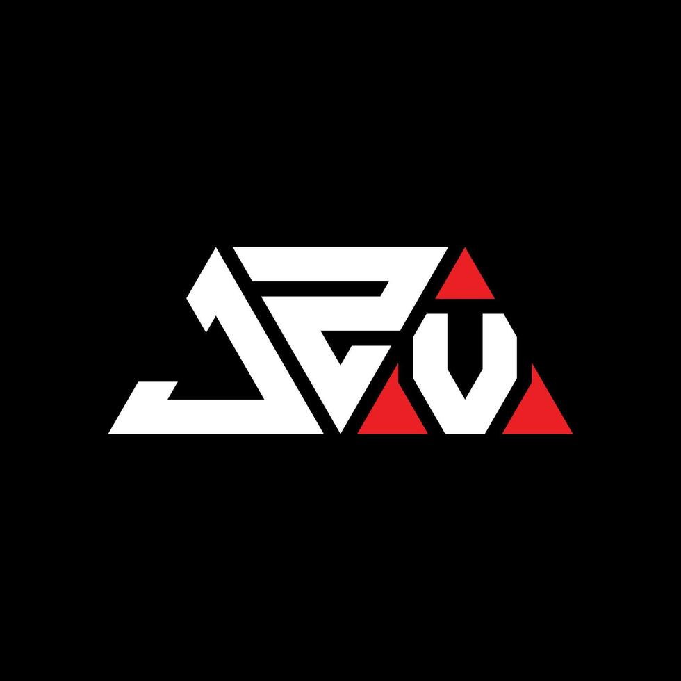 Diseño de logotipo de letra triangular jzv con forma de triángulo. monograma de diseño del logotipo del triángulo jzv. Plantilla de logotipo de vector de triángulo jzv con color rojo. logotipo triangular jzv logotipo simple, elegante y lujoso. jzv