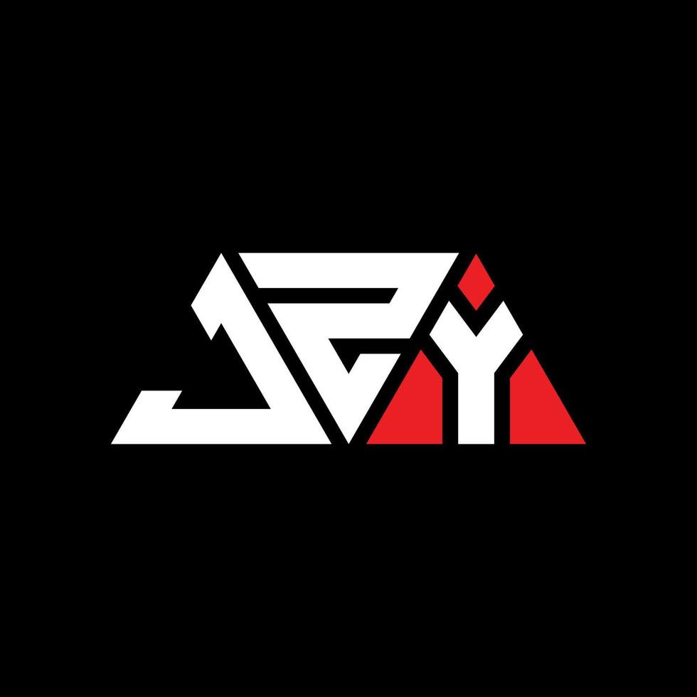diseño de logotipo de letra triangular jzy con forma de triángulo. monograma de diseño del logotipo del triángulo jzy. plantilla de logotipo de vector de triángulo jzy con color rojo. logotipo triangular jzy logotipo simple, elegante y lujoso. jzy