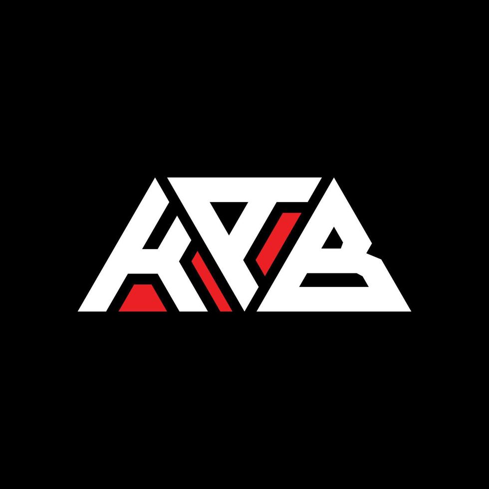 KAB triangle letter logo design with triangle shape. KAB triangle logo design monogram. KAB triangle vector logo template with red color. KAB triangular logo Simple, Elegant, and Luxurious Logo. KAB