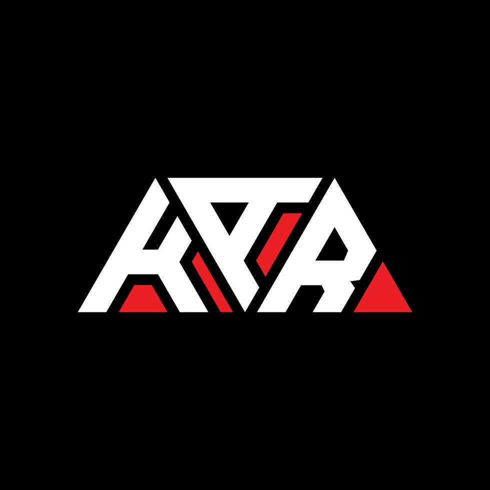 KAR triangle letter logo design with triangle shape. KAR triangle logo design monogram. KAR triangle vector logo template with red color. KAR triangular logo Simple, Elegant, and Luxurious Logo. KAR