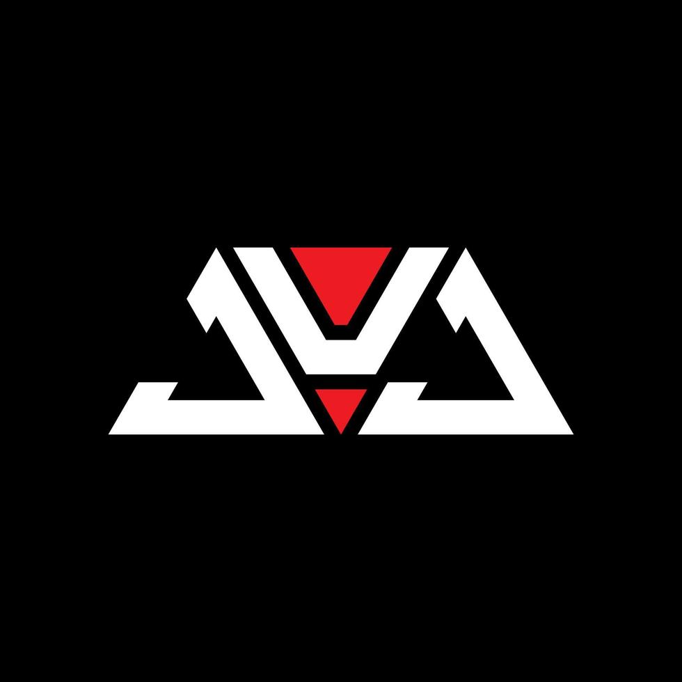diseño del logotipo de la letra del triángulo juj con forma de triángulo. monograma de diseño del logotipo del triángulo juj. plantilla de logotipo de vector de triángulo juj con color rojo. logotipo triangular juj logotipo simple, elegante y lujoso. juj