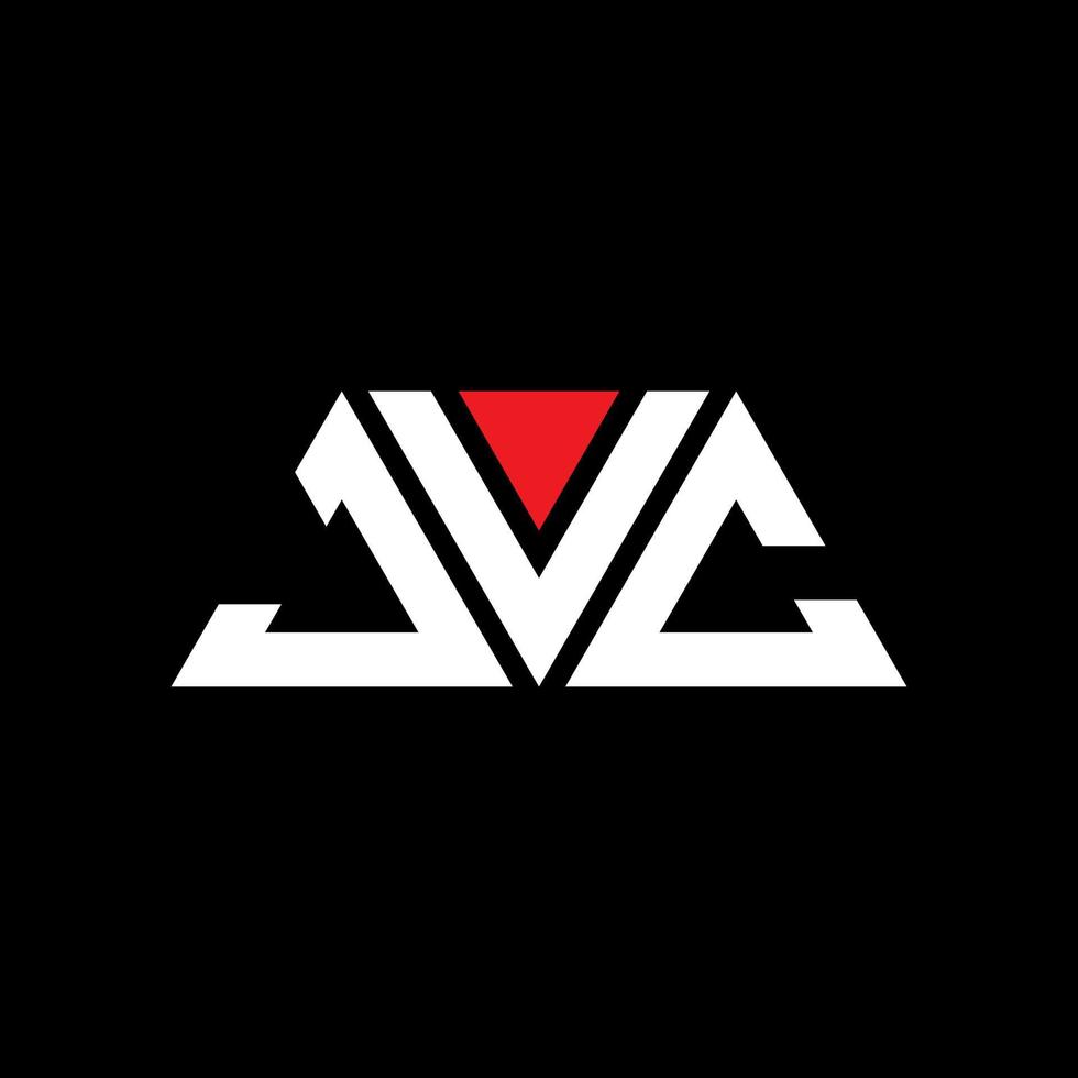 Diseño de logotipo de letra triangular jvc con forma de triángulo. monograma de diseño del logotipo del triángulo jvc. plantilla de logotipo de vector de triángulo jvc con color rojo. logotipo triangular jvc logotipo simple, elegante y lujoso. jvc