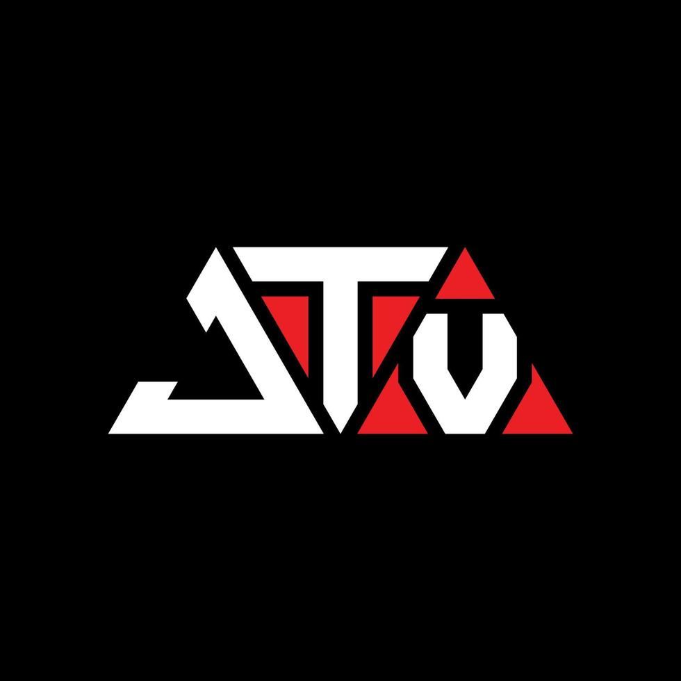 diseño de logotipo de letra triangular jtv con forma de triángulo. monograma de diseño del logotipo del triángulo jtv. plantilla de logotipo de vector de triángulo jtv con color rojo. logotipo triangular jtv logotipo simple, elegante y lujoso. j tv