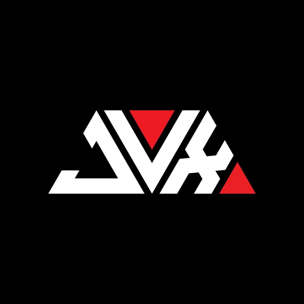 Diseño de logotipo de letra triangular jvx con forma de triángulo. monograma de diseño del logotipo del triángulo jvx. plantilla de logotipo de vector de triángulo jvx con color rojo. logotipo triangular jvx logotipo simple, elegante y lujoso. jvx