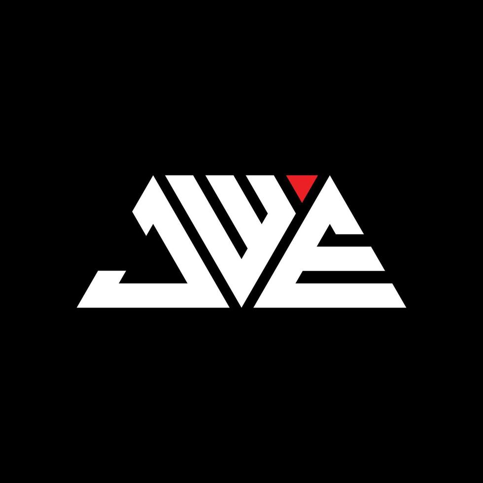 JWE triangle letter logo design with triangle shape. JWE triangle logo design monogram. JWE triangle vector logo template with red color. JWE triangular logo Simple, Elegant, and Luxurious Logo. JWE