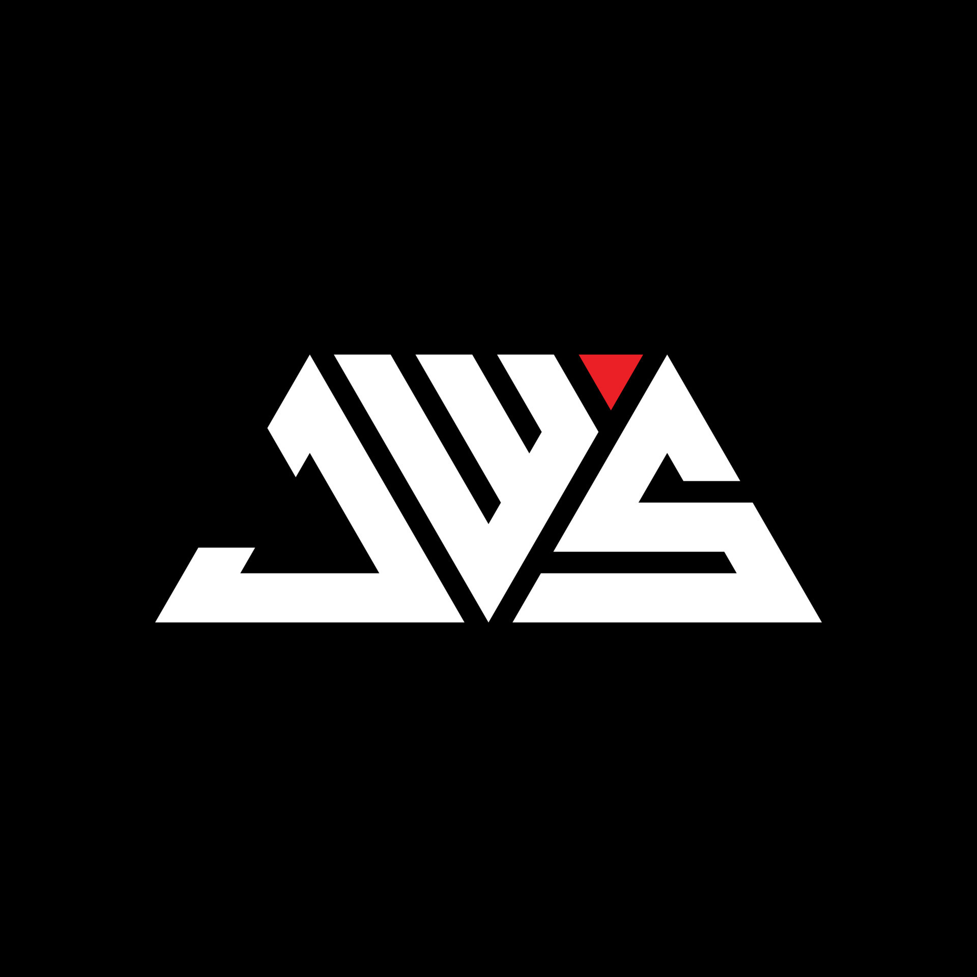 JWS triangle letter logo design with triangle shape. JWS triangle logo