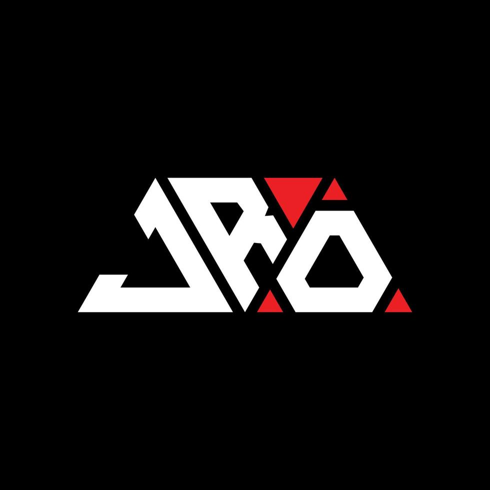 JRO triangle letter logo design with triangle shape. JRO triangle logo design monogram. JRO triangle vector logo template with red color. JRO triangular logo Simple, Elegant, and Luxurious Logo. JRO