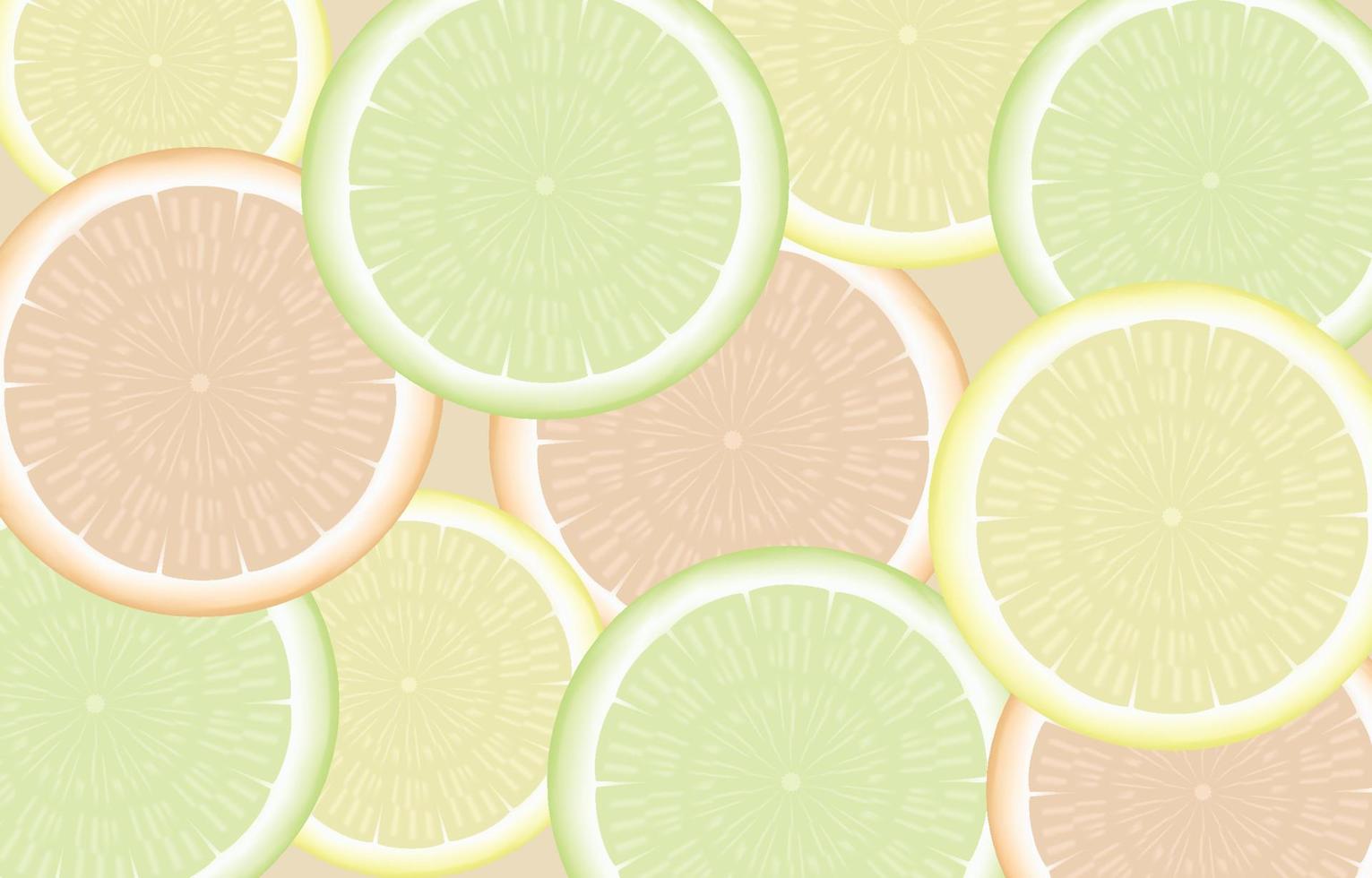 fondo de color pastel de fruta de limón de comida fresca y saludable vector