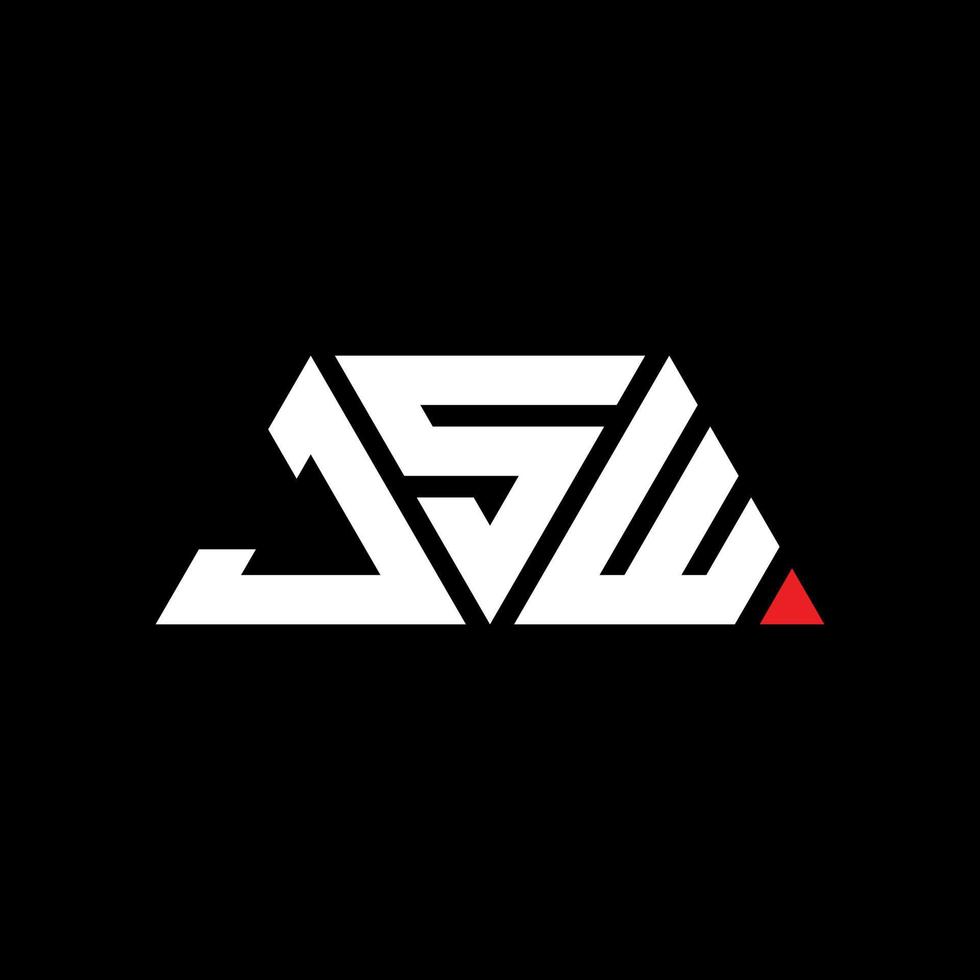 JSW triangle letter logo design with triangle shape. JSW triangle logo design monogram. JSW triangle vector logo template with red color. JSW triangular logo Simple, Elegant, and Luxurious Logo. JSW