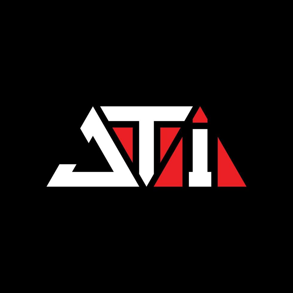 JTI triangle letter logo design with triangle shape. JTI triangle logo design monogram. JTI triangle vector logo template with red color. JTI triangular logo Simple, Elegant, and Luxurious Logo. JTI