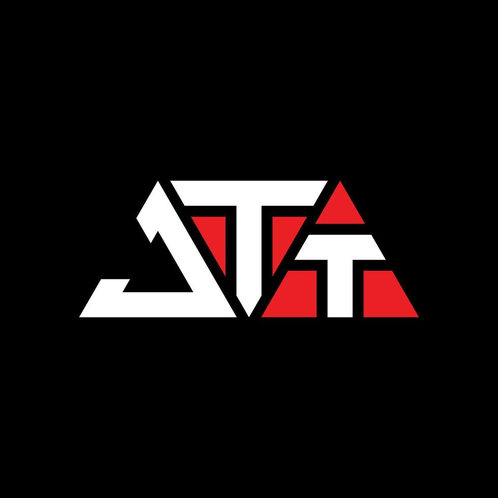 jtt diseño de logotipo de letra triangular con forma de triángulo. monograma de diseño del logotipo del triángulo jtt. plantilla de logotipo de vector de triángulo jtt con color rojo. logotipo triangular jtt logotipo simple, elegante y lujoso. jtt