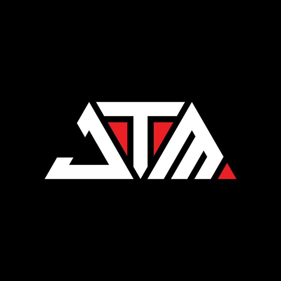 diseño de logotipo de letra triangular jtm con forma de triángulo. monograma de diseño de logotipo de triángulo jtm. plantilla de logotipo de vector de triángulo jtm con color rojo. logotipo triangular jtm logotipo simple, elegante y lujoso. jtm