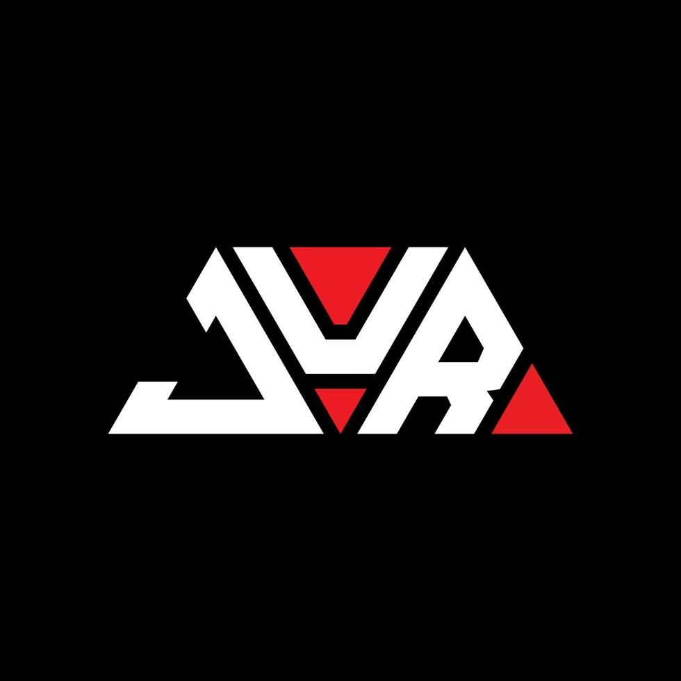 diseño de logotipo de letra de triángulo jur con forma de triángulo. monograma de diseño del logotipo del triángulo jur. plantilla de logotipo de vector de triángulo jur con color rojo. logotipo triangular jur logotipo simple, elegante y lujoso. jurado