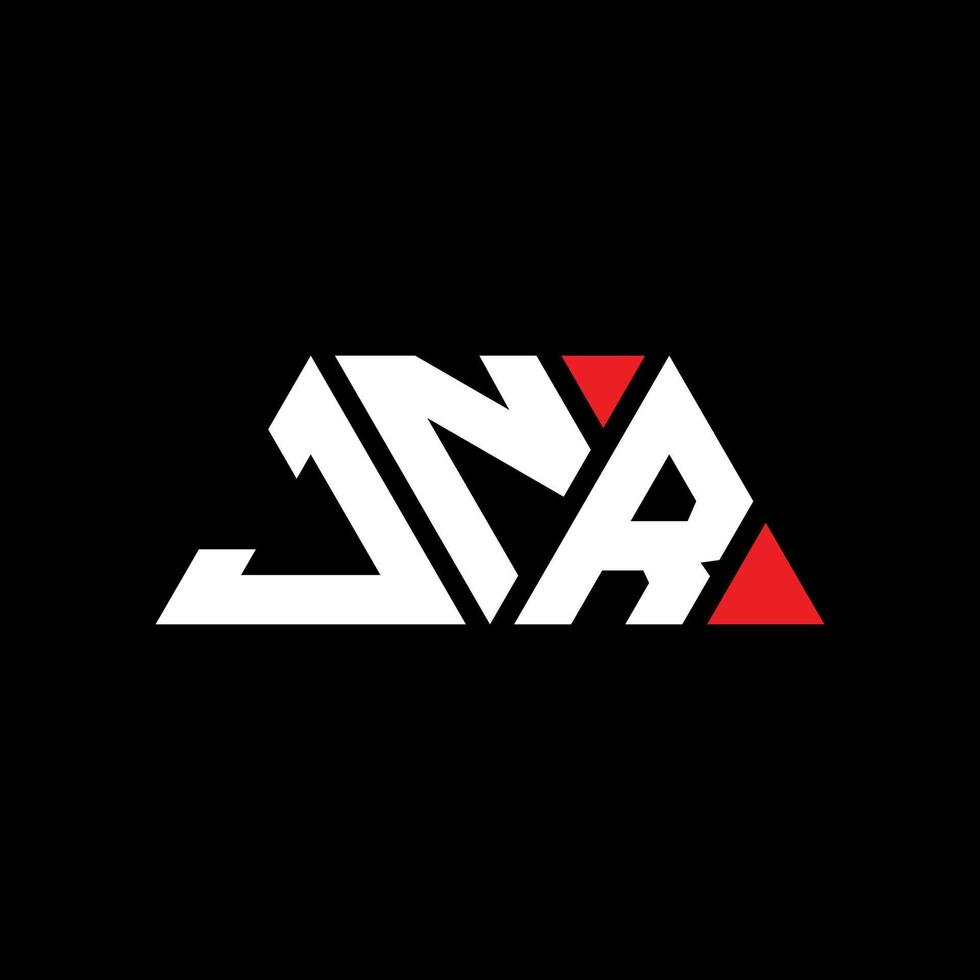 JNR triangle letter logo design with triangle shape. JNR triangle logo design monogram. JNR triangle vector logo template with red color. JNR triangular logo Simple, Elegant, and Luxurious Logo. JNR