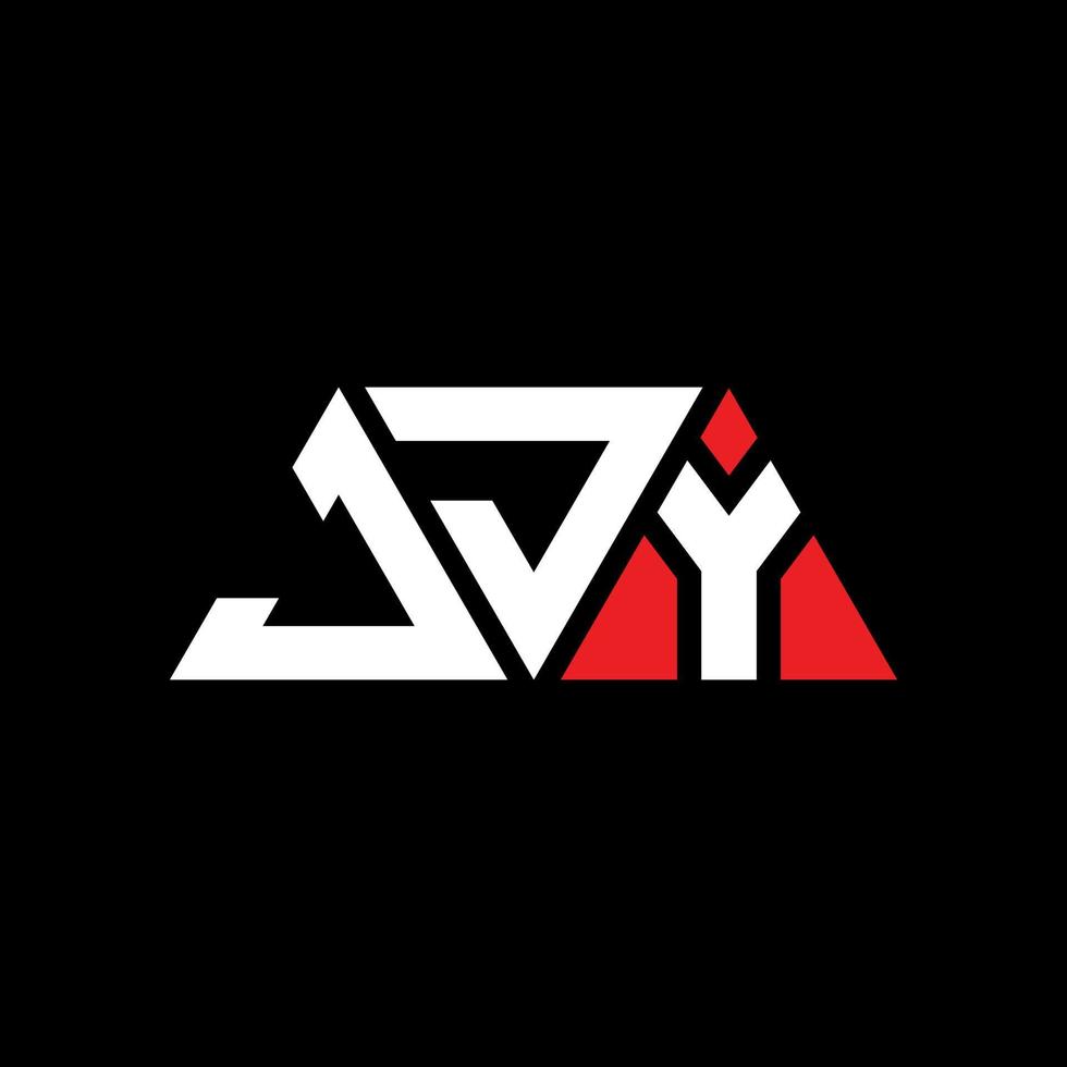 JJY triangle letter logo design with triangle shape. JJY triangle logo design monogram. JJY triangle vector logo template with red color. JJY triangular logo Simple, Elegant, and Luxurious Logo. JJY