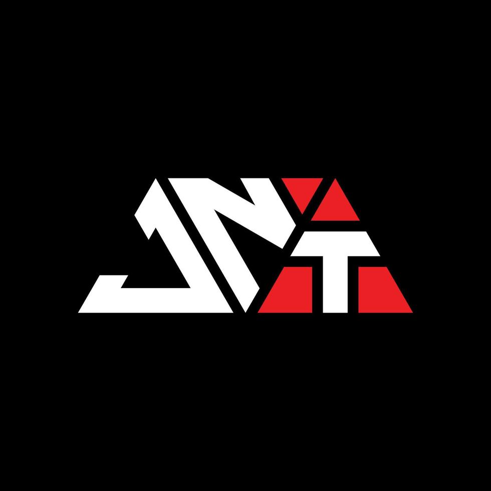 JNT triangle letter logo design with triangle shape. JNT triangle logo design monogram. JNT triangle vector logo template with red color. JNT triangular logo Simple, Elegant, and Luxurious Logo. JNT
