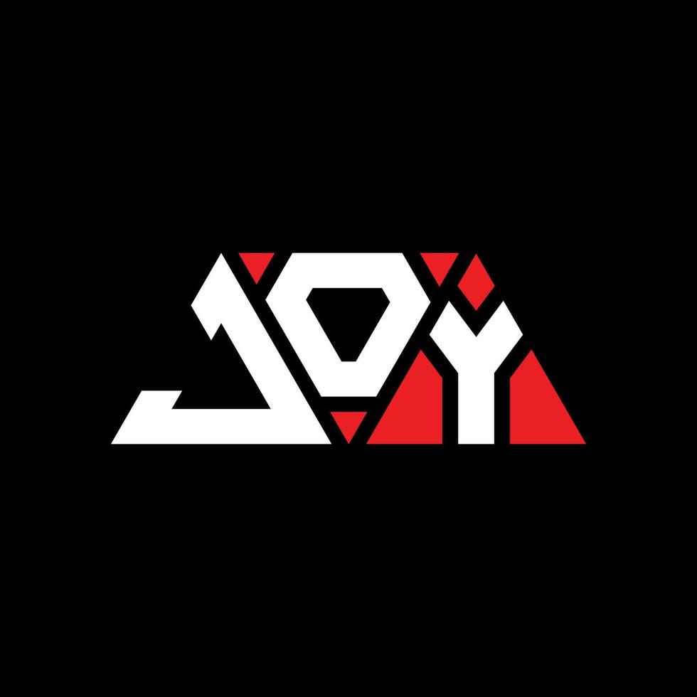 diseño de logotipo de letra de triángulo de alegría con forma de triángulo. monograma de diseño de logotipo de triángulo de alegría. plantilla de logotipo de vector de triángulo de alegría con color rojo. logo triangular joy logo simple, elegante y lujoso. alegría