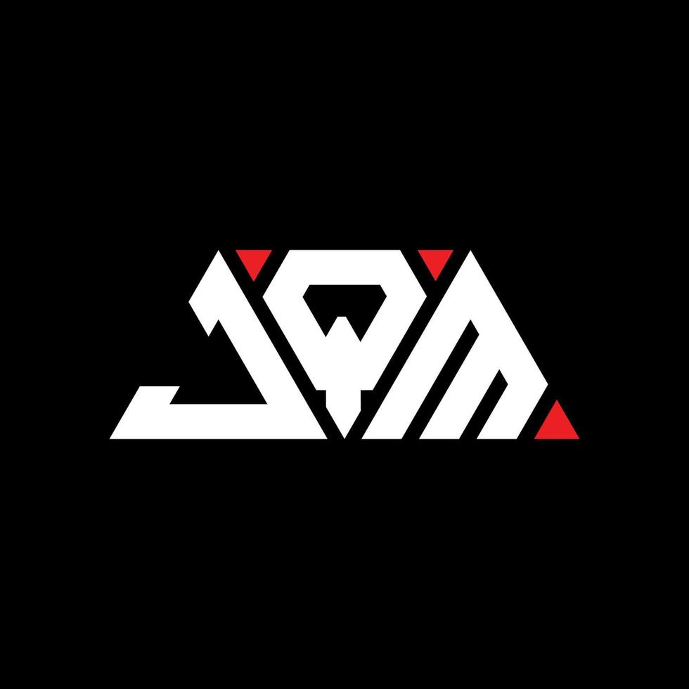 diseño de logotipo de letra triangular jqm con forma de triángulo. monograma de diseño del logotipo del triángulo jqm. plantilla de logotipo de vector de triángulo jqm con color rojo. logotipo triangular jqm logotipo simple, elegante y lujoso. jqm