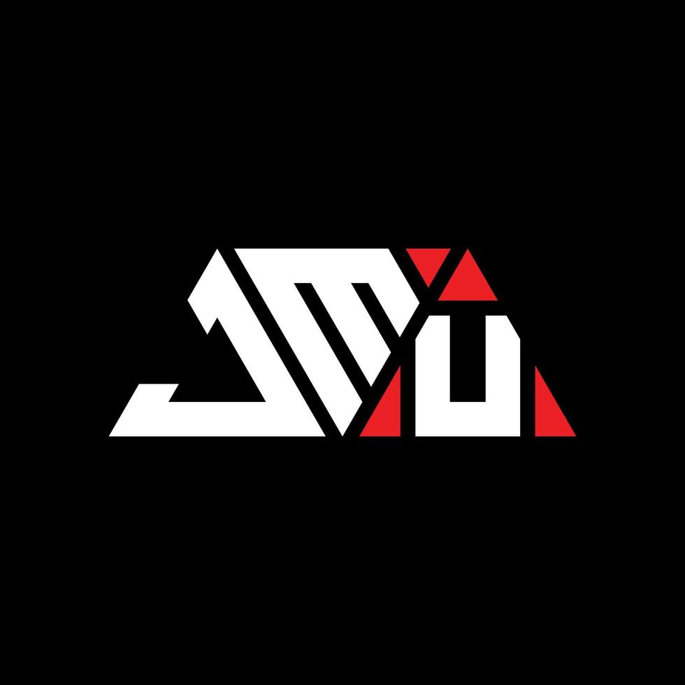 diseño de logotipo de letra triangular jmu con forma de triángulo. monograma de diseño del logotipo del triángulo jmu. plantilla de logotipo de vector de triángulo jmu con color rojo. logotipo triangular jmu logotipo simple, elegante y lujoso. jmu