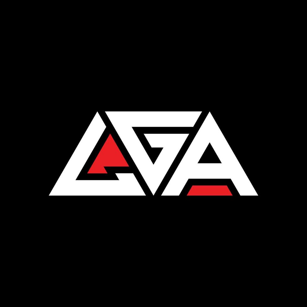 LGA triangle letter logo design with triangle shape. LGA triangle logo design monogram. LGA triangle vector logo template with red color. LGA triangular logo Simple, Elegant, and Luxurious Logo. LGA